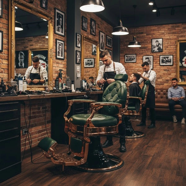 Barber stuhl in Kupferglanz – Grün, Herren Friseurstuhl Kirk, Barbershop stuhl - Tiptop - Einrichtung