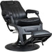 Luxuriöser Barber stuhl Kale-B in Schwarz, ideal für stilvolle Salons und Herrenfriseure. Eleganz trifft Funktionalität.