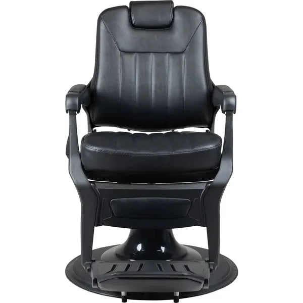 Luxuriöser Barber stuhl Kale-B in Schwarz für stilvolle Salons, ideal für Herrenfriseure und elegante Friseurerlebnisse.
