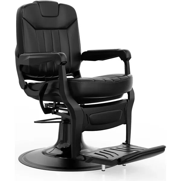 Eleganter Barber stuhl Kale-B in Schwarz, ideal für stilvolle Salons und luxuriöse Barbershops.