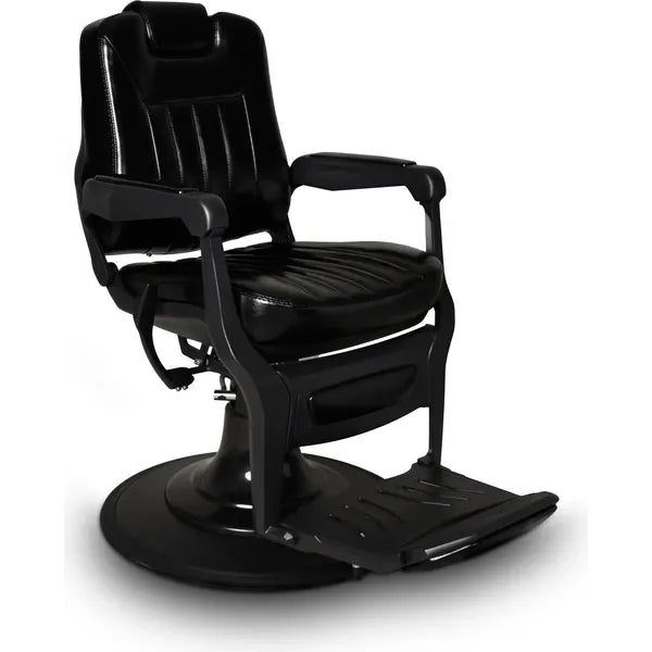 Luxuriöser Barber stuhl Kale-B in Schwarz, ideal für stilvolle Salons und Herrenfriseure, perfekt für elegante Stylings.
