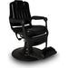 Eleganter Barber stuhl Kale-B, Herren Friseurstuhl in Schwarz, ideal für luxuriöse Barbershops und stilvolle Salons.