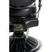 Luxuriöser Barber stuhl Kirk Bc in Schwarz, ideal für stilvolle Salons und Herrenfriseure. Elegantes Design und Komfort.