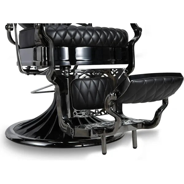 Luxuriöser Barber stuhl Kirk Bc in Schwarz, perfekter Herren Friseurstuhl für stilvolle Salons.