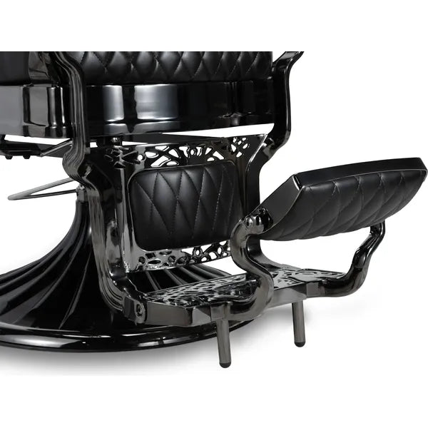 Luxuriöser Barber stuhl Kirk Bc in Schwarz, ideal für stilvolle Salons und Herrenfriseure.