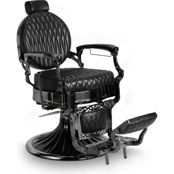 3er-Set Barberstuhl Kirk BC in Schwarz für professionelle Barbershops
