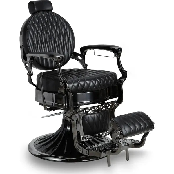 Luxuriöser Barber stuhl Kirk Bc in Schwarz, ideal für stilvolle Salons und Herrenfriseure.