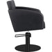 Friseurstuhl in eleganter Schwarz-Farbe, Luxuriöser Friseur stuhl Loris, ideal für stilvolle Saloneinrichtungen.