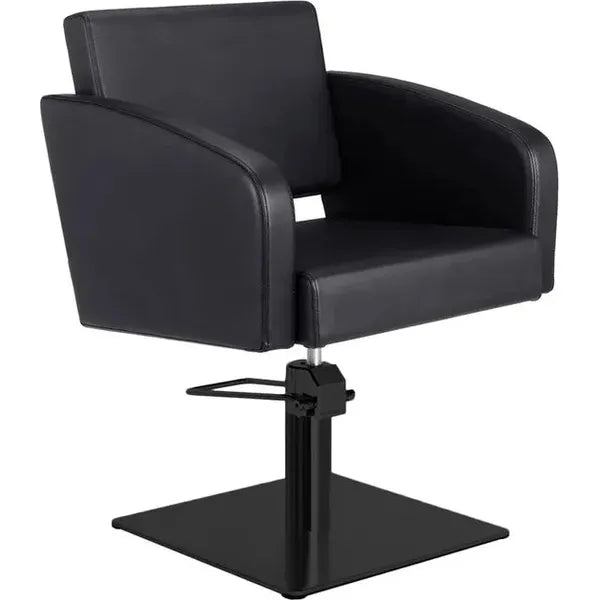 Friseurstuhl in eleganter Schwarz-Farbe, Luxuriöser Friseur stuhl Loris – ideal für stilvolle Saloneinrichtungen.