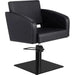 Friseurstuhl in eleganter Schwarz-Farbe, Luxuriöser Friseur stuhl Loris – ideal für stilvolle Saloneinrichtungen.