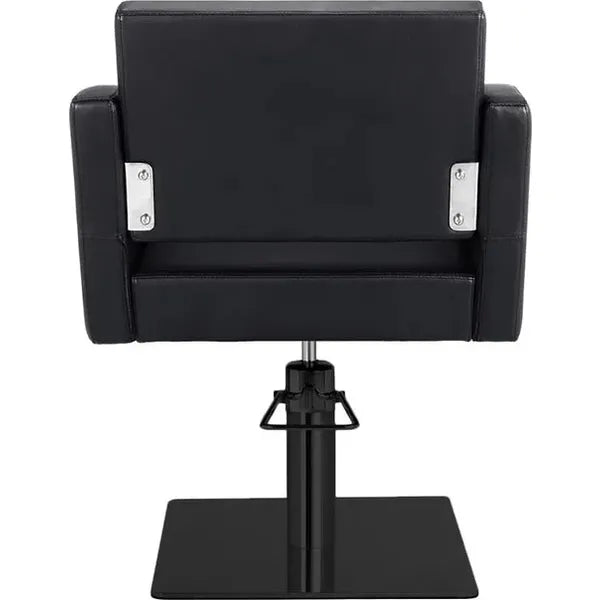 Friseurstuhl in eleganter Schwarz-Farbe, Luxuriöser Friseur stuhl Loris, ideal für einen stilvollen Salon.