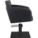 Friseurstuhl in eleganter Schwarz-Farbe, Luxuriöser Friseur stuhl Loris, ideal für stilvolle Saloneinrichtungen.