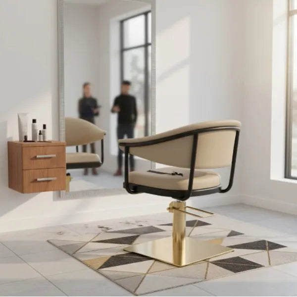 Friseurstuhl mit modernem Design, Luxuriöser Friseur stuhl Lyra-BE - Tiptop - Einrichtung
