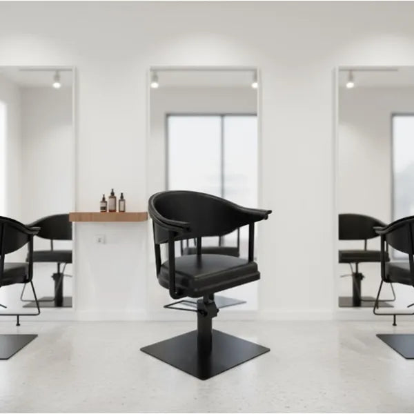Friseurstuhl in eleganter Schwarz-Farbe, Luxuriöser Friseur stuhl Lyra B - Tiptop - Einrichtung