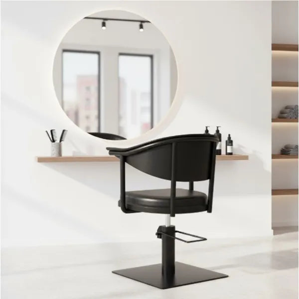 Friseurstuhl in eleganter Schwarz-Farbe, Luxuriöser Friseur stuhl Lyra B - Tiptop - Einrichtung