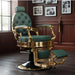 Barber stuhl in Gold - Grün, Herren Friseurstuhl Mae, Barbershop stuhl - Tiptop - Einrichtung