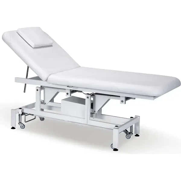 Elektrische Massageliege mit 1 Motor in Weiß, Behandlungsliege Mary, Wellnessliege spa