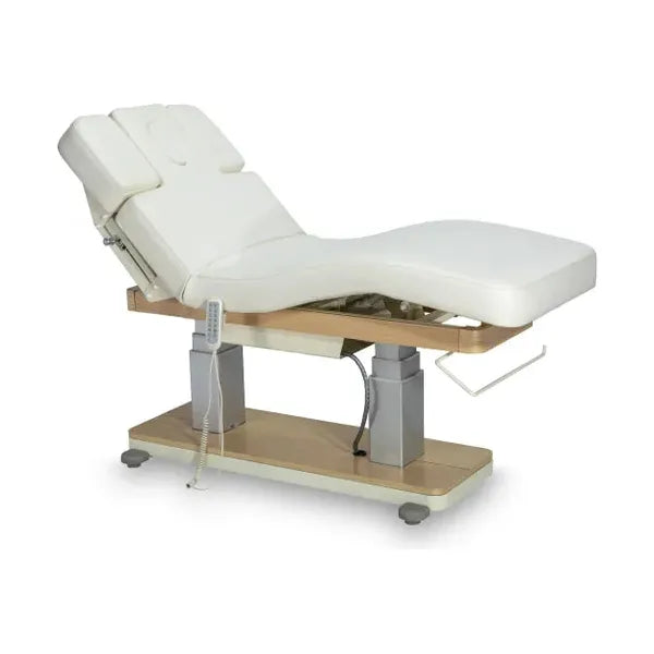 Elektrische Massageliege mit 4 Motoren, Massagetisch mit Heizfunktion, LED, Behandlungsliege Virgo in elegantem Design.