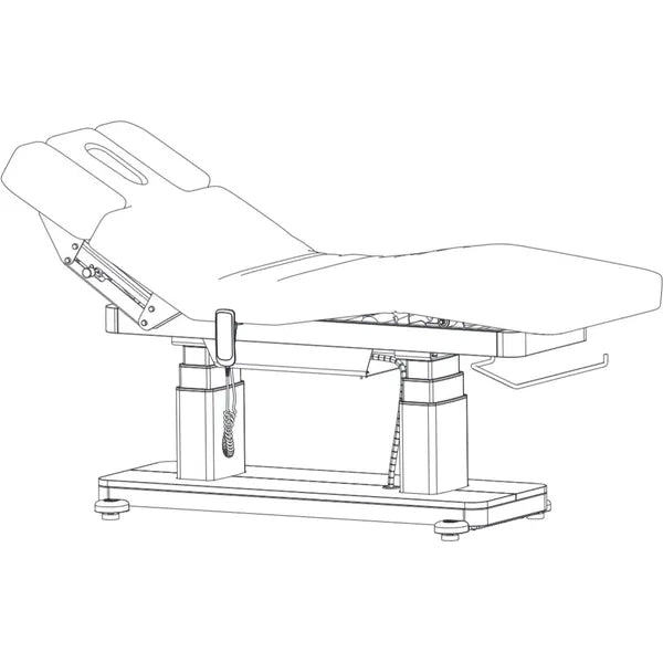 Moderne elektrische Massageliege mit 4 Motoren, Heizfunktion, LED, Behandlungsliege Virgo für komfortable Anwendungen.