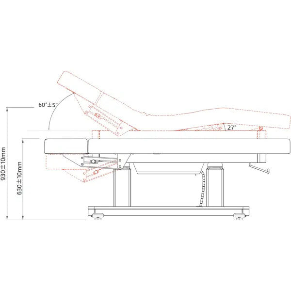 Elektrische Massageliege mit 4 Motoren, Massagetisch mit Heizfunktion, LED, Behandlungsliege Virgo für entspannende Behandlungen.