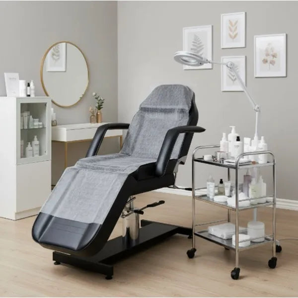 Drehbare hydraulische Kosmetikliege mit verstellbarer Rückenlehne und Fußteil, Kosmetikstuhl Ment - Behandlungsliege - Tiptop - Einrichtung