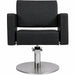Friseurstuhl Flirty – eleganter Profi-Stuhl mit Hydraulikpumpe, schwarzes Leder, Rundfuß
