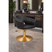 Friseurstuhl Cosmo – Luxuriöser, eleganter Salonstuhl für Profis mit schwarzem Bezug und goldener Basis.