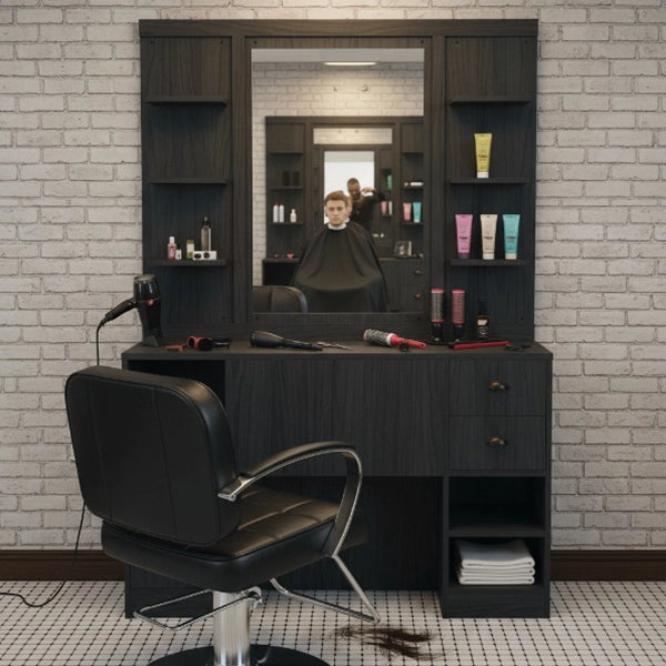 Friseur Bedienplatz mit hochwertiger Ausstattung, Friseurarbeitsplatz OKE 1/98 - Tiptop - Einrichtung