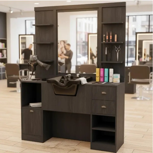 Vorwärtswaschbecken friseur, Barbershop Friseur Bedienplatz OKE 2/98/B - Tiptop - Einrichtung