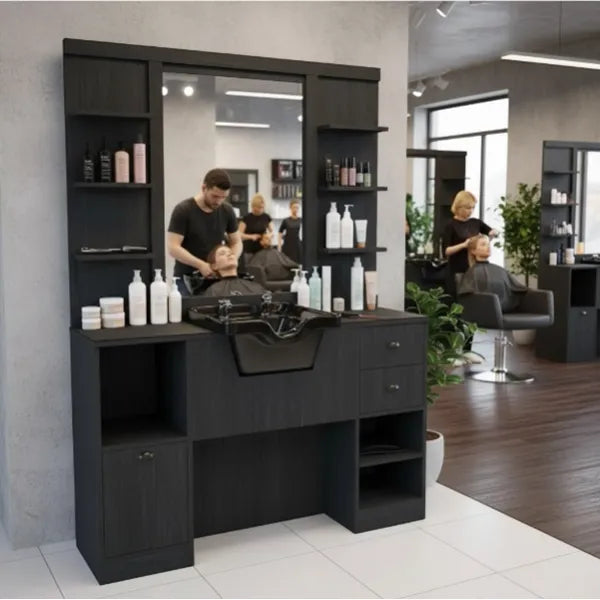 Vorwärtswaschbecken friseur, Barbershop Friseur Bedienplatz OKE 2/98/B - Tiptop - Einrichtung
