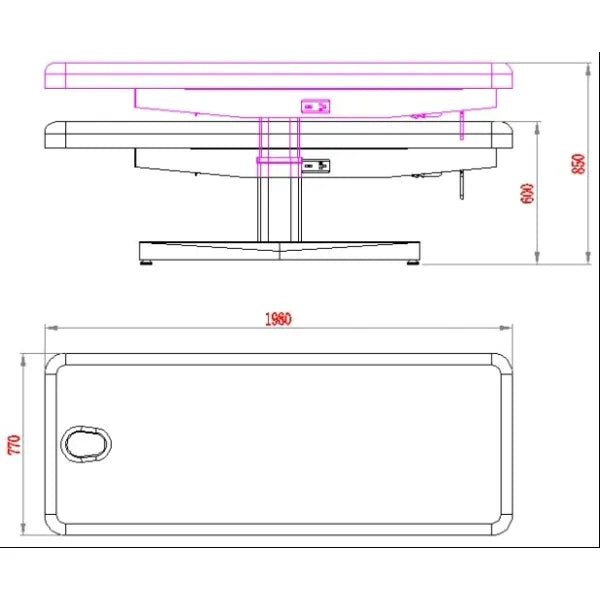 Elektrische Massageliege Ulna+ mit 3 Motoren für Kosmetik, Spa und Massage, Premium-Komfort, höhenverstellbar