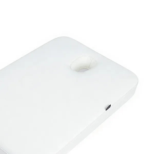 Weiße elektrische Massageliege Hern+ mit 1 Motor und Lochöffnung für Gesicht – Spa & Wellness Liege