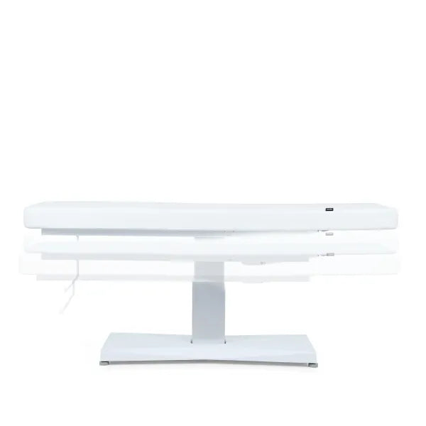 Elektrische Massageliege Hern+ mit 1 Motor, höhenverstellbar, weiße Kosmetikliege für Spa & Wellness