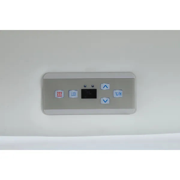 Bedienfeld der SPA- Massageliege Tensor+ mit 4 Motoren, Heizung und LED-Anzeige (weiß)