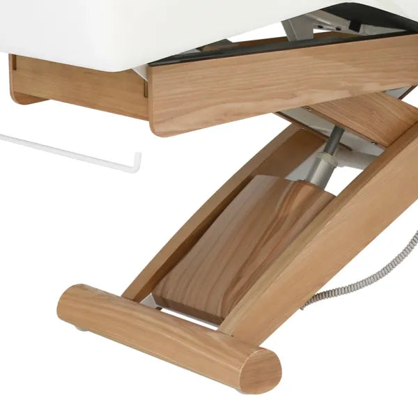 Elektrische Massageliege CYX+ mit drei Motoren – Holzrahmen und Fußstütze, professionelle Kosmetikliege
