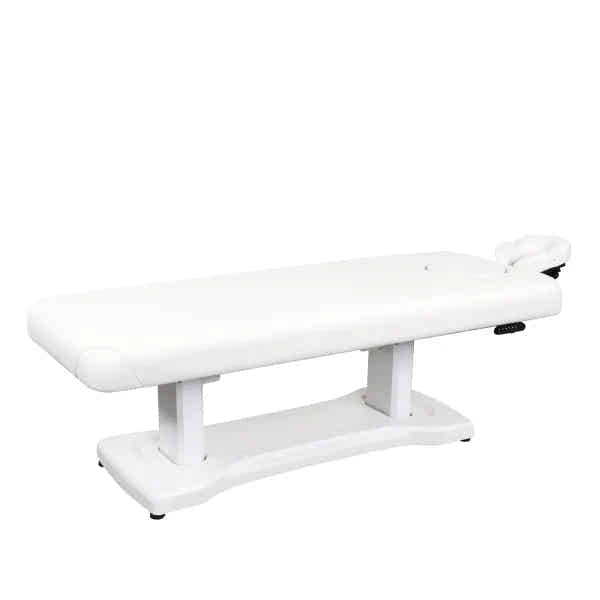 Elektrische Massageliege Isom – Luxus Spa-Liege mit 2 Motoren, PU-Weiß