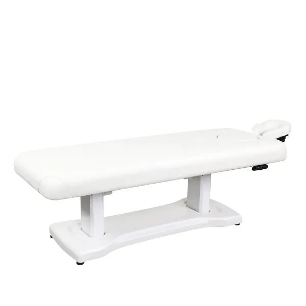 Elektrische Massageliege Isom – Luxus Spa-Liege mit 2 Motoren, PU-Weiß