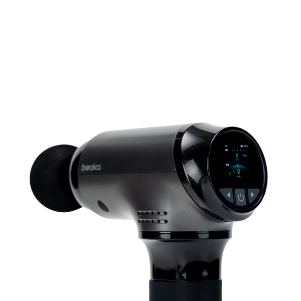 Massagepistole Profi TI PRO MAX mit Digitaldisplay, 5 Stufen, 8 Aufsätze, 4000 mAh – Tiefengewebe Massage