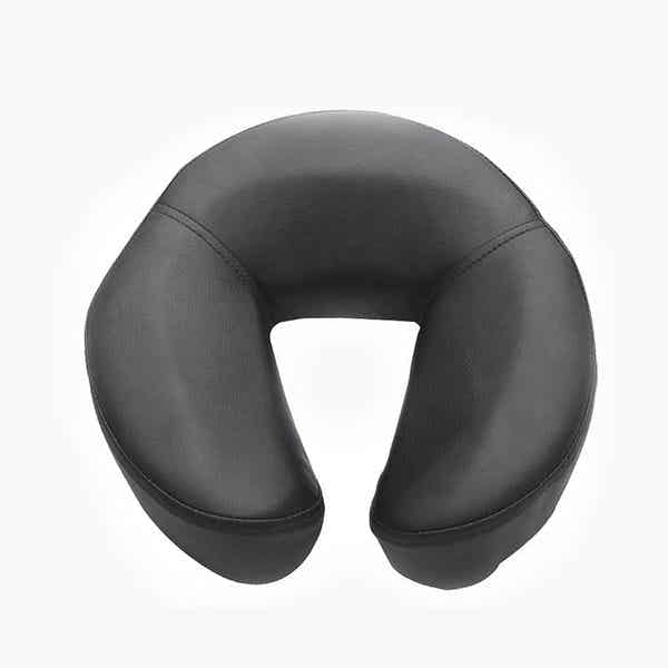 Schwarzes ergonomisches Gesichtskissen BROW in U-Form für Massageliegen, professioneller Einsatz.