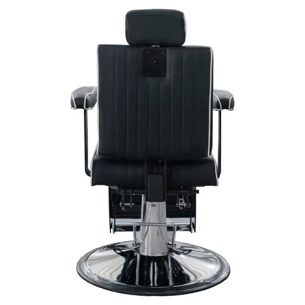 Barberstuhl CADEN in Schwarz für Barbershop, hydraulisch, drehbar, 180° Liegefunktion, Profi-Qualität