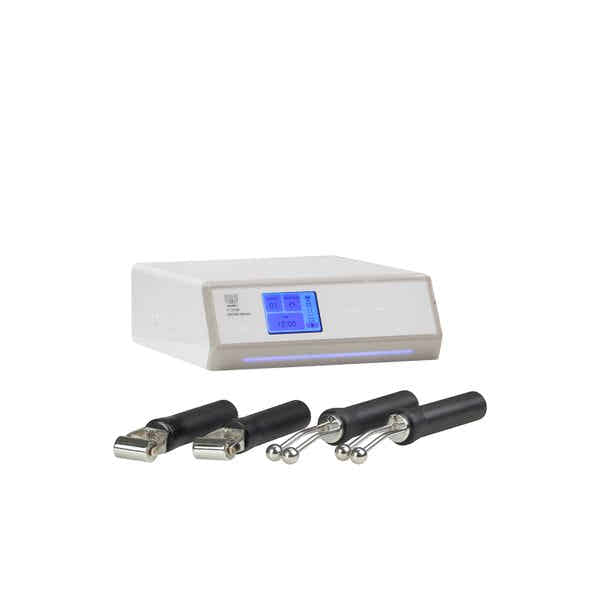 BEQUIPMENT 313B galvanic facial device with infusion, rotary brush, and assorted treatment wands.