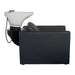 Friseur waschbecken Peek mit Kippwaschbecken und hochwertiger Ausstattung in Schwarz, ergonomisches Design für Salons.