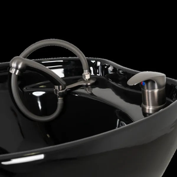 Friseur Waschbecken Kalani-Air mit elektrischer Fußstütze und Massagefunktion – ergonomisch, modern.