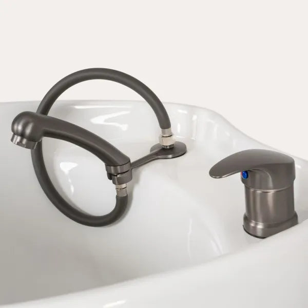 Friseur Waschbecken WISP POWER+ Beige – modernes Friseurwaschbecken mit flexibler Schlauchbrause