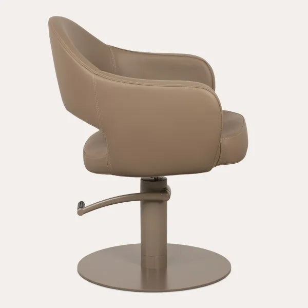 Friseurstuhl LIRA mit Hydraulik, braun – ergonomisch, stabil, komfortabler Sitz