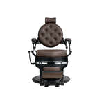 Barber stuhl in Schwarz-Braun mit hydraulischer Pumpe, Herren Friseurstuhl Mae, Barbershop stuhl
