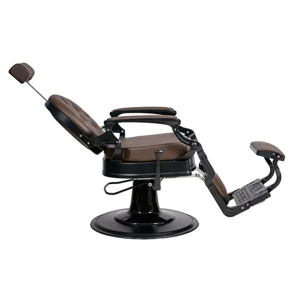 Barber stuhl in Schwarz-Braun mit hydraulischer Pumpe, Herren Friseurstuhl Mae, Barbershop stuhl - Tiptop - Einrichtung