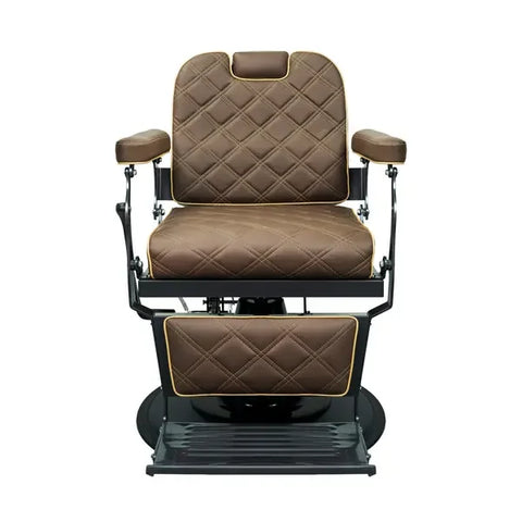 Eleganter Barber stuhl in Brauntöne, Herren Friseurstuhl Brusk, Luxus für den modernen Barbershop stuhl für stilvolle Friseure.