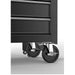 Robuster Arbeitswagen, Werkzeugwagen Crux mit 5 Schubladen in mattschwarz, ideal für Friseursalons und Tattoostudios.