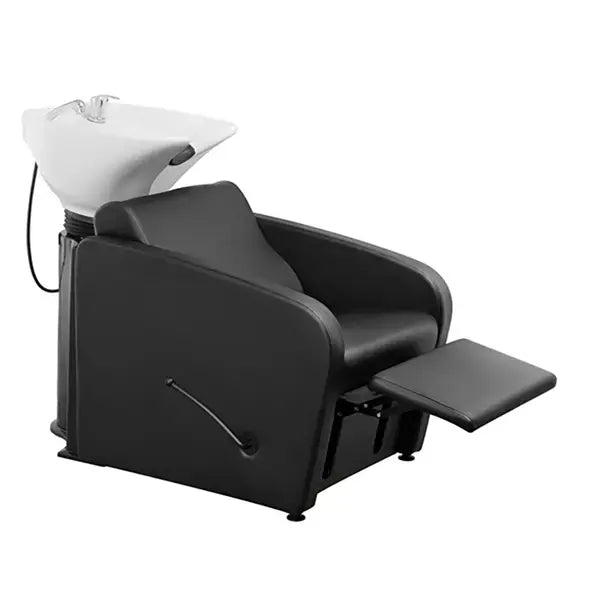 Friseur Waschbecken mit Fußstütze, Friseurwaschbecken Mullet Plus V2 bietet ergonomisches Design und hochwertige Materialien.